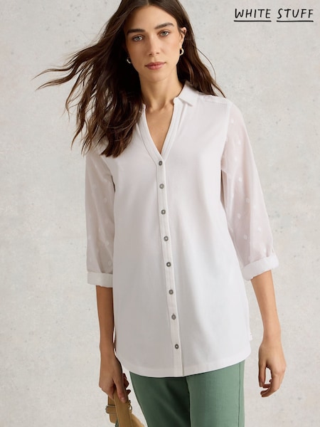White Stuff White Annie Mix Longline Shirt (H74861) | £45