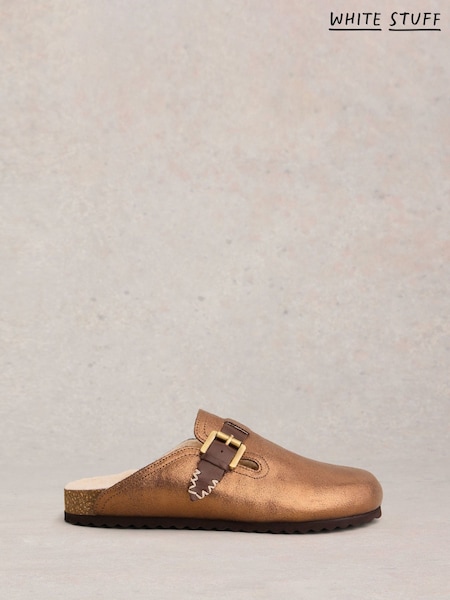 White Stuff Metallic Myrtle Slip On Footbed Slippers (H74862) | £65