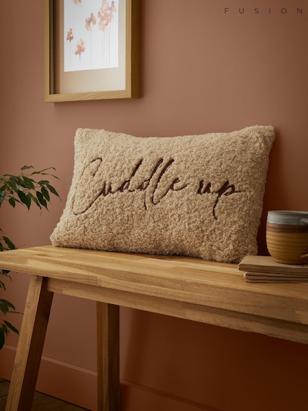 Fusion Natural Cuddle up Cushion Textured Filled Cushion (H74997) | £26