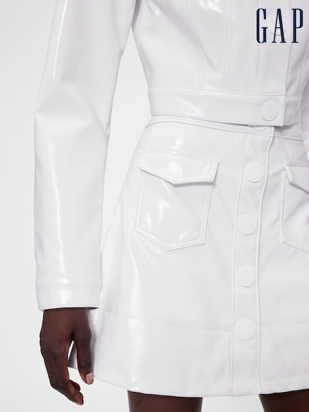 Gap GapStudio White Patent Leather Mini Skirt (H75480) | £150