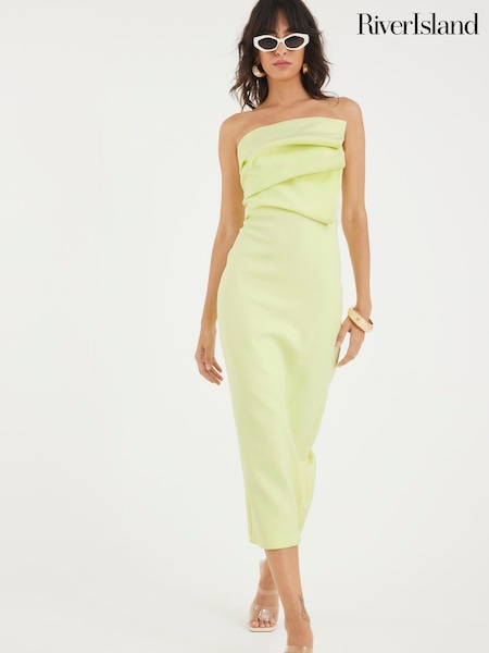 River Island Green Sculpted Tailored Column Dress (H75539) | £72