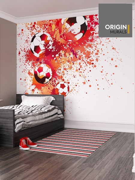 Origin Murals Red Football Splash 3.5M x 2.8M Wall Mural (H75745) | £73