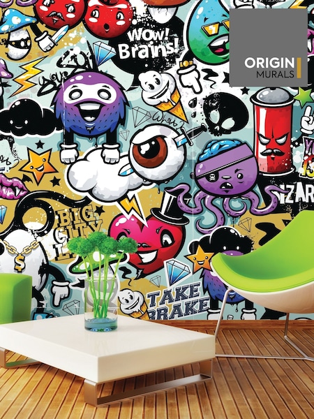 Origin Murals Multi Graffiti Monster 3.5M x 2.8M Wall Mural (H75752) | £73