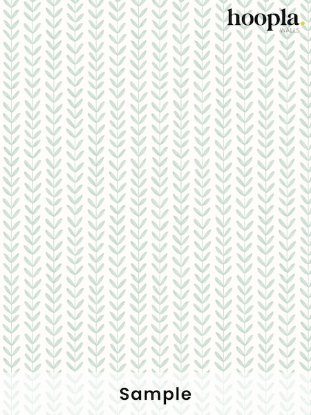 Hoopla Walls Duckegg Ditsy Leaf Stripe A4 Wallpaper Sample (H75769) | £1