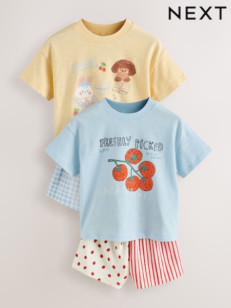 Blue/Yellow Top & Shorts Set 2 Pack (3mths-7yrs) (H75889) | £18 - £22