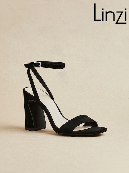 Linzi Black Trance Block Heel Sandals (H76162) | £38