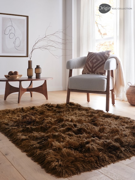 Origin Rug Collection. Mocha Glamour Deluxe Rug (H76416) | £115 - £325