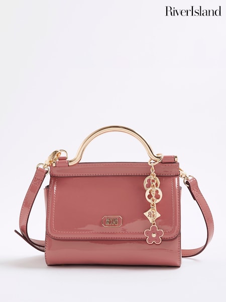 River Island Pink Metal Handle Mini Tote Bag (H76597) | £36
