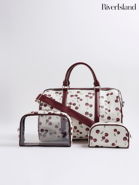 River Island Cream Cherry Barrel Bag (H76598) | £72
