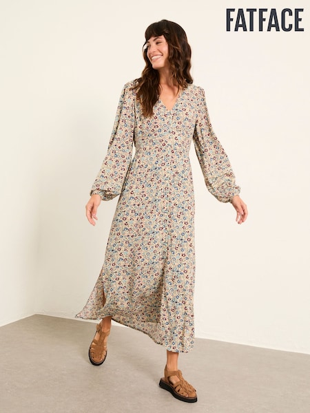 FatFace Solene Multi Vintage Ditsy Petite Midi Dress (H76788) | £69