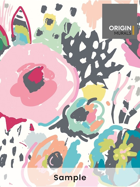 Origin Murals Pink Abstract Floral Matte Non Woven A3 Mural Sample (H76816) | £1