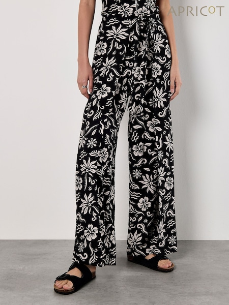 Apricot Black Tropical Mono Wrap Trousers (H76892) | £37