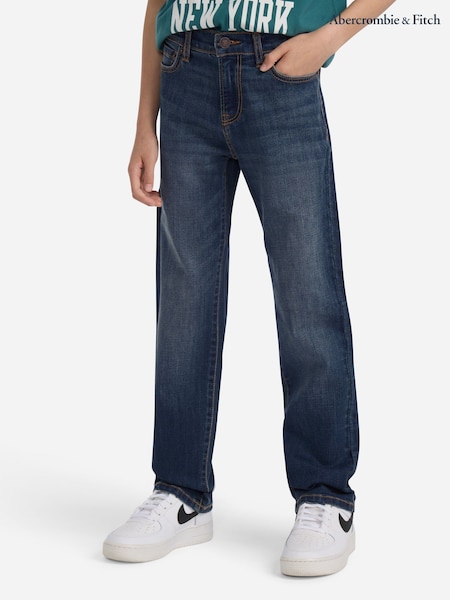Abercrombie & Fitch Blue Straight Fit Jeans (H77015) | £45
