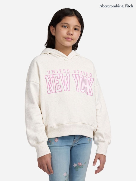 Abercrombie & Fitch Cream New York Popover Hoodie (H77016) | £45