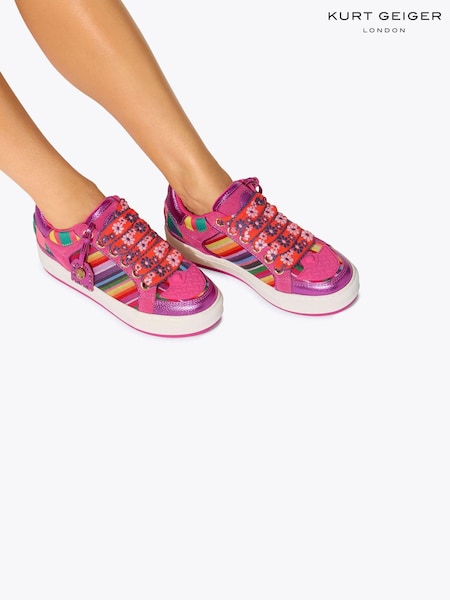 Kurt Geiger London Pink Southbank Tag Trainers (H77115) | £179