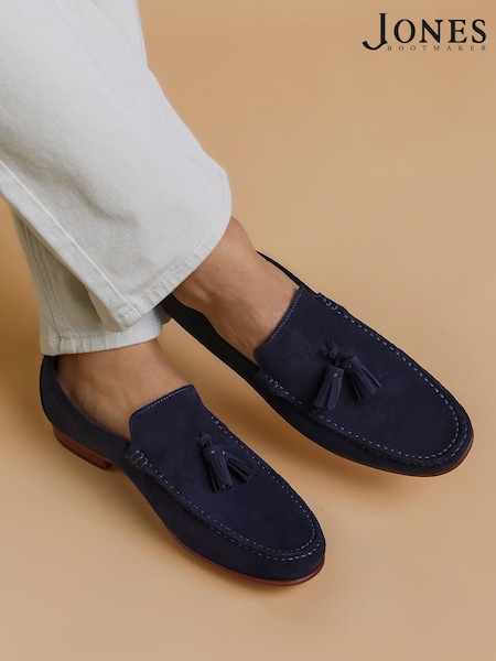 Jones Bootmaker Blue Retford Leather Loafers (H77287) | £120