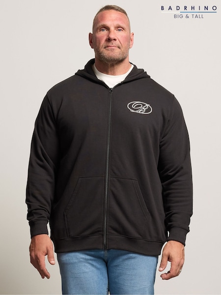 BadRhino Big & Tall Black B Print Zip Thru Jacket (H77368) | £39
