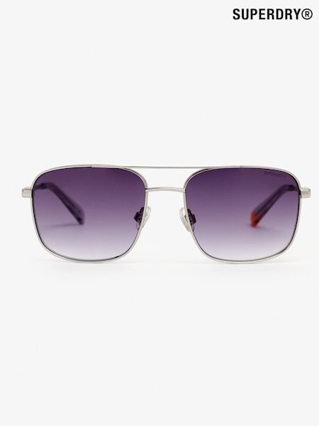 Superdry Grey Square Metal Aviator Sunglasses (H77376) | £50