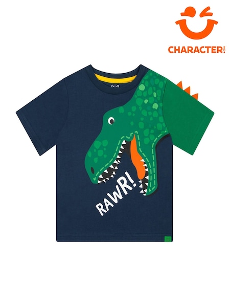 Character Blue Boys Harry Bear Dinosaur Print T-Shirt (H77465) | £12