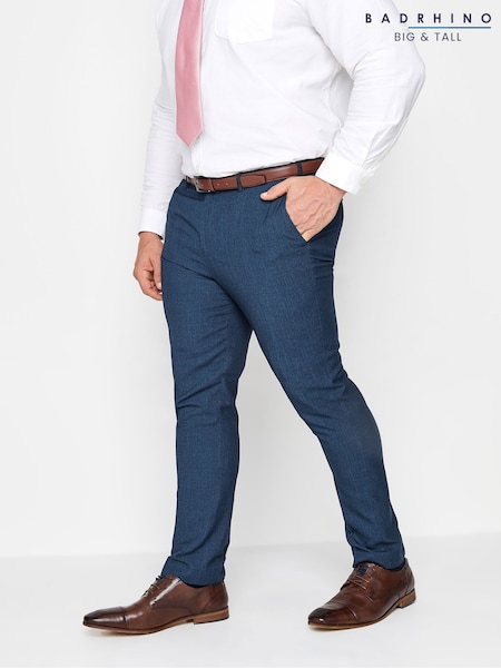 BadRhino Big & Tall Blue Textured Suit Trousers (H77498) | £55