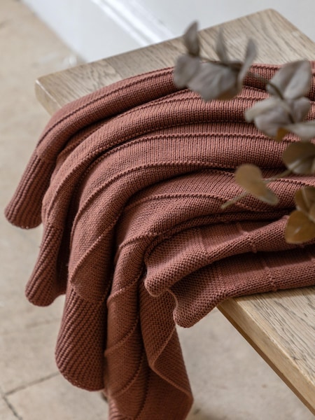 Gallery Direct Orange Alessa Knit Nutmeg Throw (H77513) | £38
