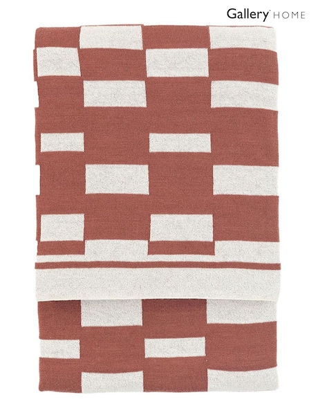 Gallery Direct Orange Solvi Knitted Throw (H77517) | £38