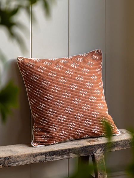 Gallery Direct Orange Tavira Woven Terracotta Cushion (H77524) | £24