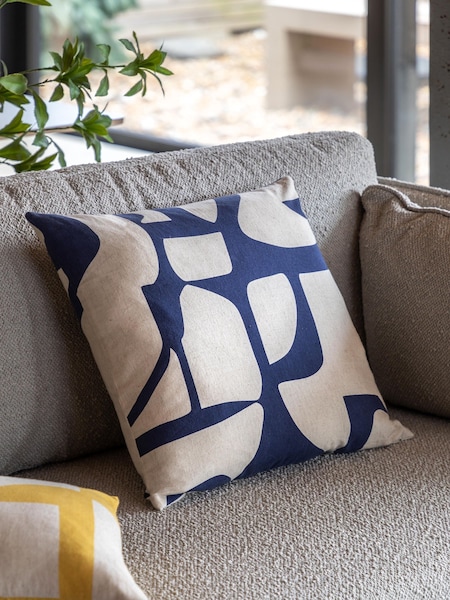 Gallery Direct Blue Nara Graphic Cushion (H77529) | £20
