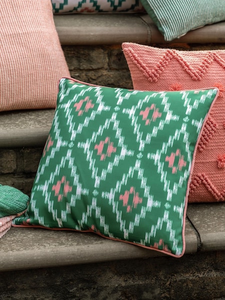 Gallery Direct Green Elira Geo Printed Cushion (H77538) | £22