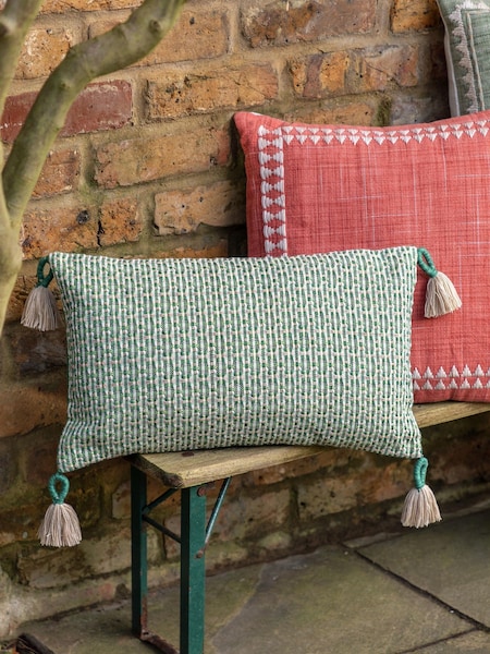 Gallery Direct Green Kaia Woven Cushion (H77542) | £24
