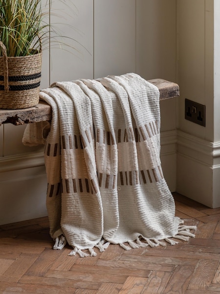 Gallery Direct Natural Brenham Woven Throw (H77545) | £30