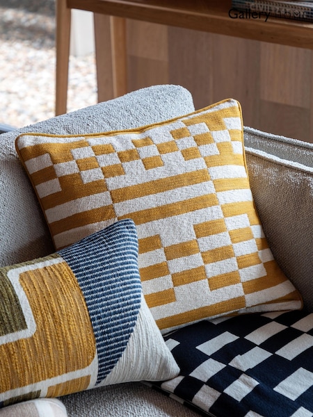 Gallery Direct Yellow Solvi Woven Cushion (H77547) | £36