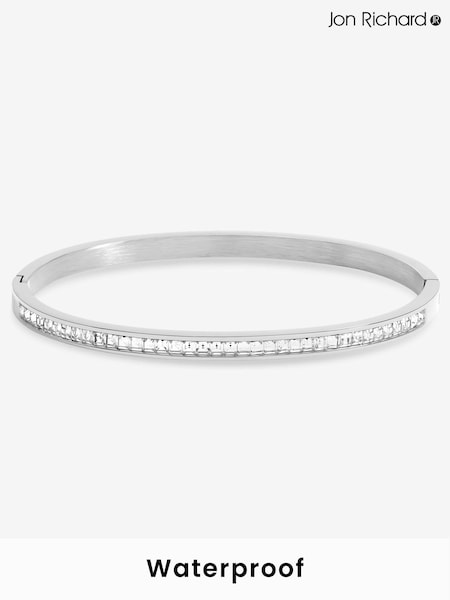 Jon Richard Silver Plated Waterproof Crystal Row Bangle (H77891) | £28