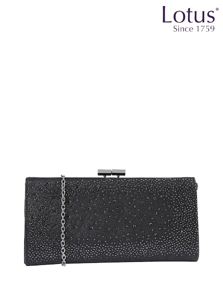 Lotus Black Clutch Bag with Chain (H77955) | £60