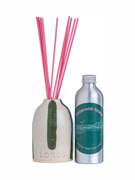 Lords Fragrance House Green Trebarwith Strand Striped Ceramic Reed Diffuser 200ml (H78046) | £65
