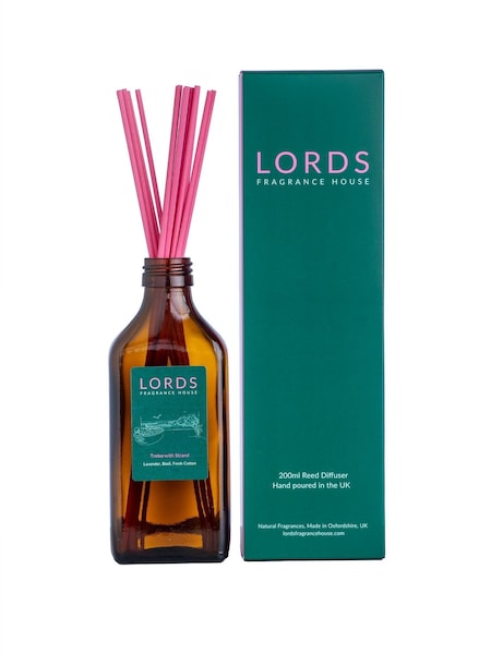 Lords Fragrance House Green Trebarwith Strand Amber Glass Pink Sticks Reed Diffuser 200ml (H78052) | £42