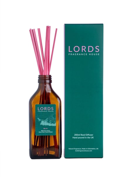 Lords Fragrance House Big Green Sur Amber Glass Pink Sticks Reed Diffuser 200ml (H78053) | £42
