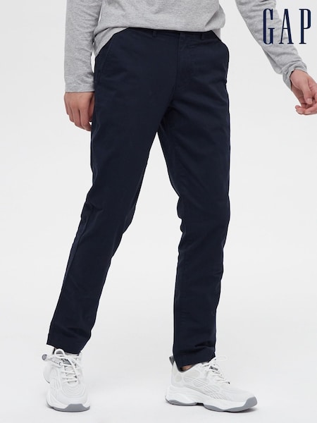Gap Dark Blue Essential Chinos in Straight Fit with (H78074) | £40