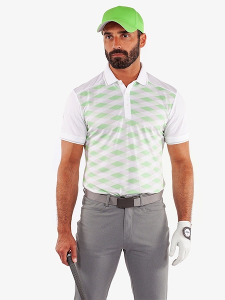 Galvin Green White Marlon Breathable Short Sleeve Golf Polo Shirt (H78123) | £89