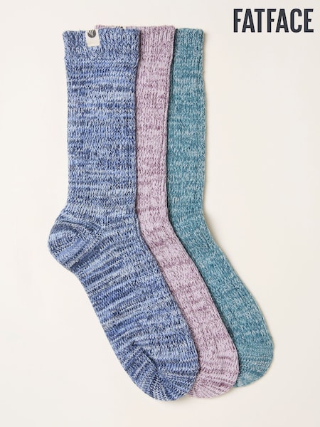 FatFace Blue 3 Pairs of Boot Socks (H78128) | £18