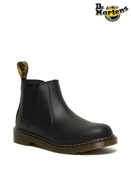 Dr. Martens Black Junior 2976 Softy Leather Chelsea Boots (H78273) | £110