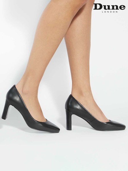 Dune London Black Arriving Comfort Mid Block Heels (H78312) | £99