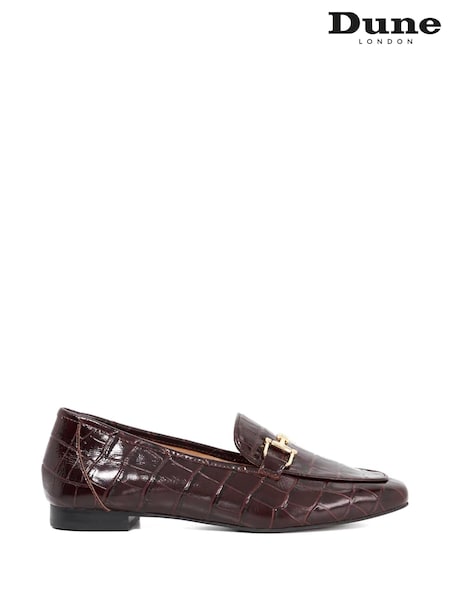 Dune London Red Grained Branded Snaffle Trim Loafers (H78314) | £89