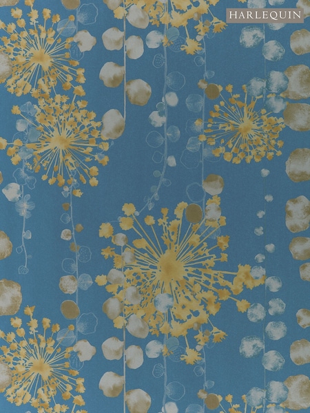Harlequin Blue Moku Wide Width Purity Edit Wallpaper 10M (H78382) | £88