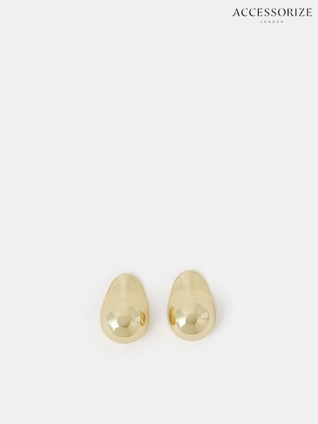 Accessorize Gold Tone 4ct Molten Curve Drop Earrings (H78466) | £18