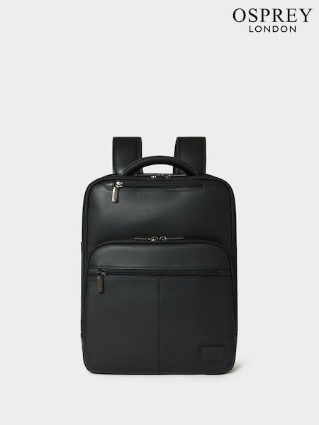 Osprey London The Charlie Leather Black Backpack Bag (H78784) | £245
