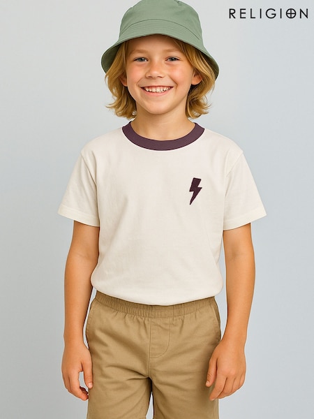 Religion Mauve Lightning Bolt T-Shirt (H78788) | £18