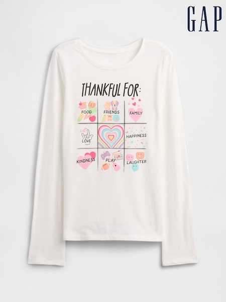 Gap White Graphic T-Shirt (4-13yrs) (4-13yrs) (H78843) | £10