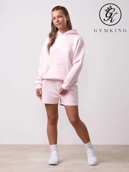 Gym King Pink Script Oversized Hoodie (H78914) | £40