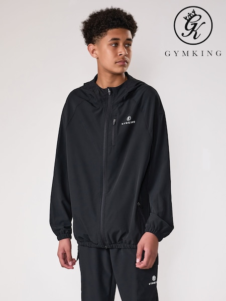 Gym King Black Pro Woven Hoodie (H78944) | £45